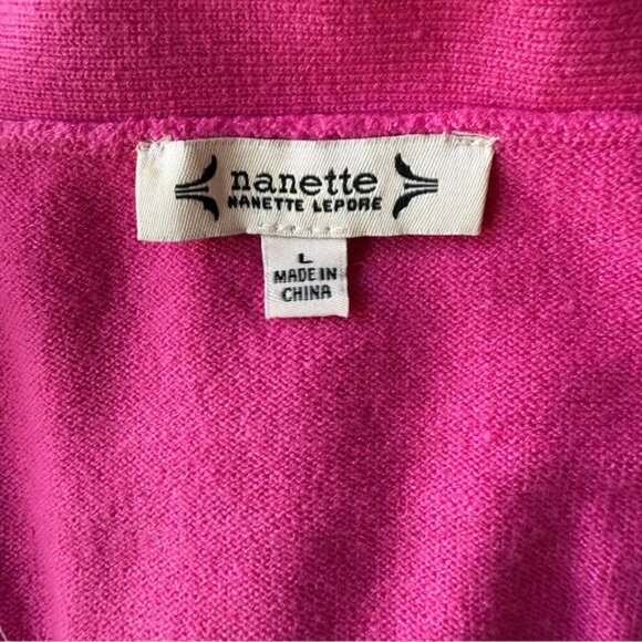 Nanette Lepore Red/ Pink Heart Sweater Size Large - Picture 5 of 8
